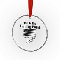This is The Turning Point Crystal Glass Ornament American Flag A True Patriot Statement TS02