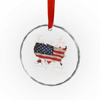 This Is The Turning Point Crystal Glass Ornament Patriotic American Map Vintage USA Flag TS11