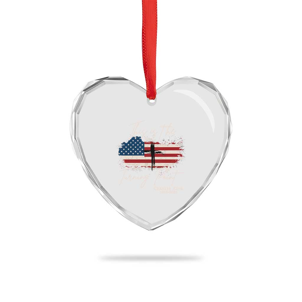 This is The Turning Point Memorial Heart Crystal Glass Ornament Tribute to A True Patriot Christian Faith American Flag - Wonder Print Shop