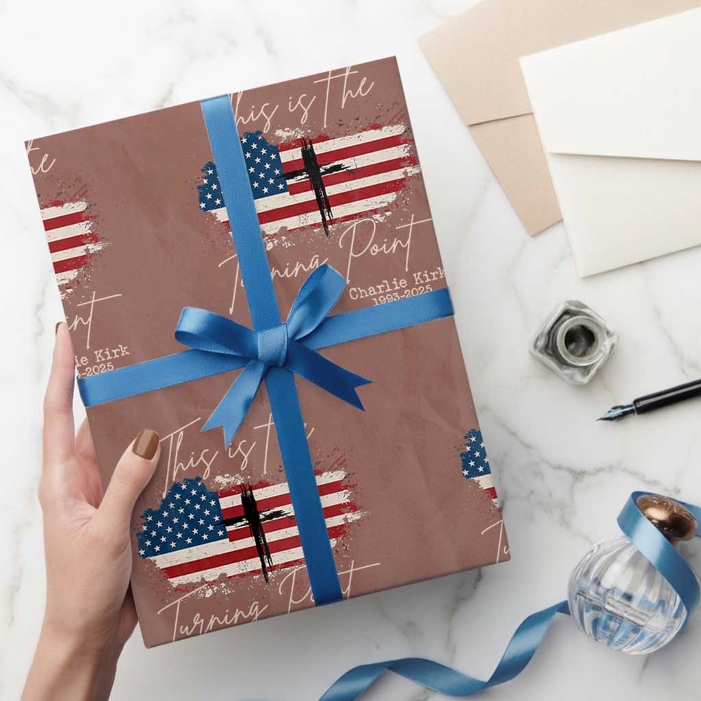 This is The Turning Point Memorial Wrapping Paper Roll Tribute to A True Patriot Christian Faith American Flag - Wonder Print Shop