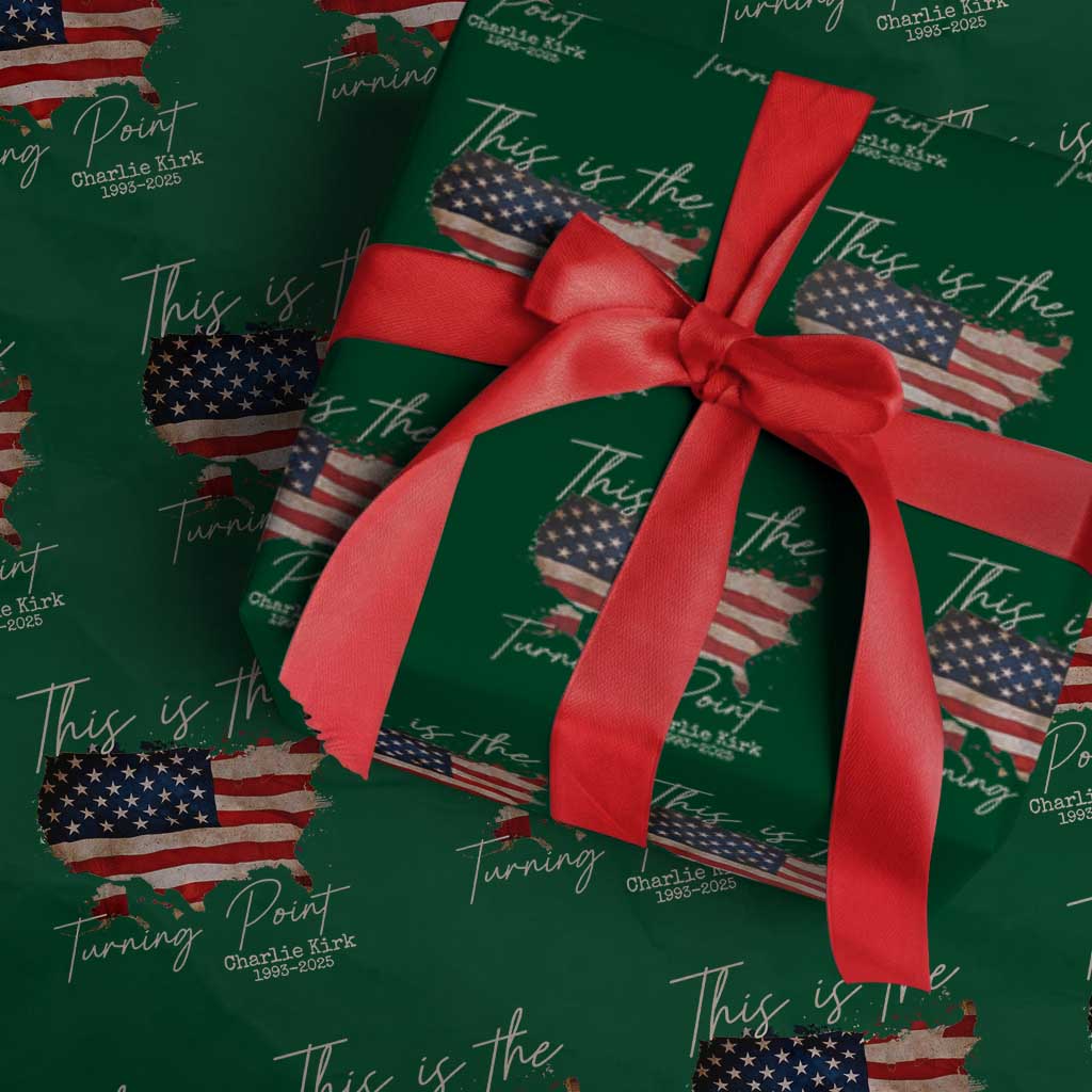 This Is The Turning Point Wrapping Paper Roll Patriotic American Map Vintage USA Flag - Wonder Print Shop