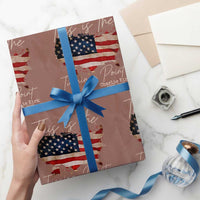 This Is The Turning Point Wrapping Paper Roll Patriotic American Map Vintage USA Flag - Wonder Print Shop