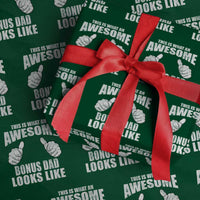 This Is What An Awesome Bonus Dad Looks Like Wrapping Paper Roll Funny Step Dad Fathers Day Gifts