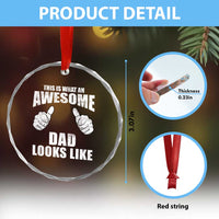 This Is What An Awesome Dad Looks Like Crystal Glass Ornament Funny Fathers Day Gifts