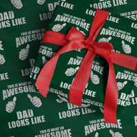 This Is What An Awesome Dad Looks Like Wrapping Paper Roll Funny Fathers Day Gifts