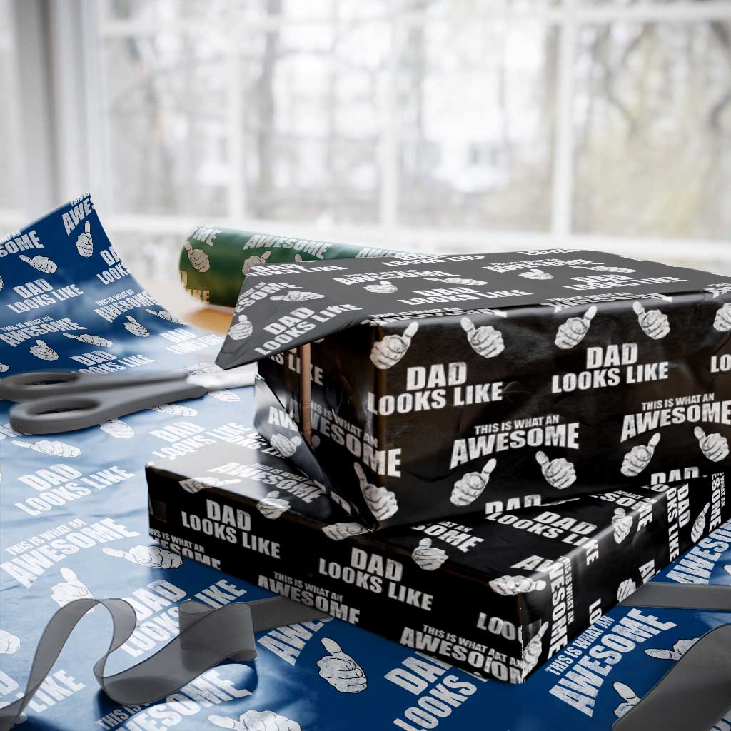 This Is What An Awesome Dad Looks Like Wrapping Paper Roll Funny Fathers Day Gifts
