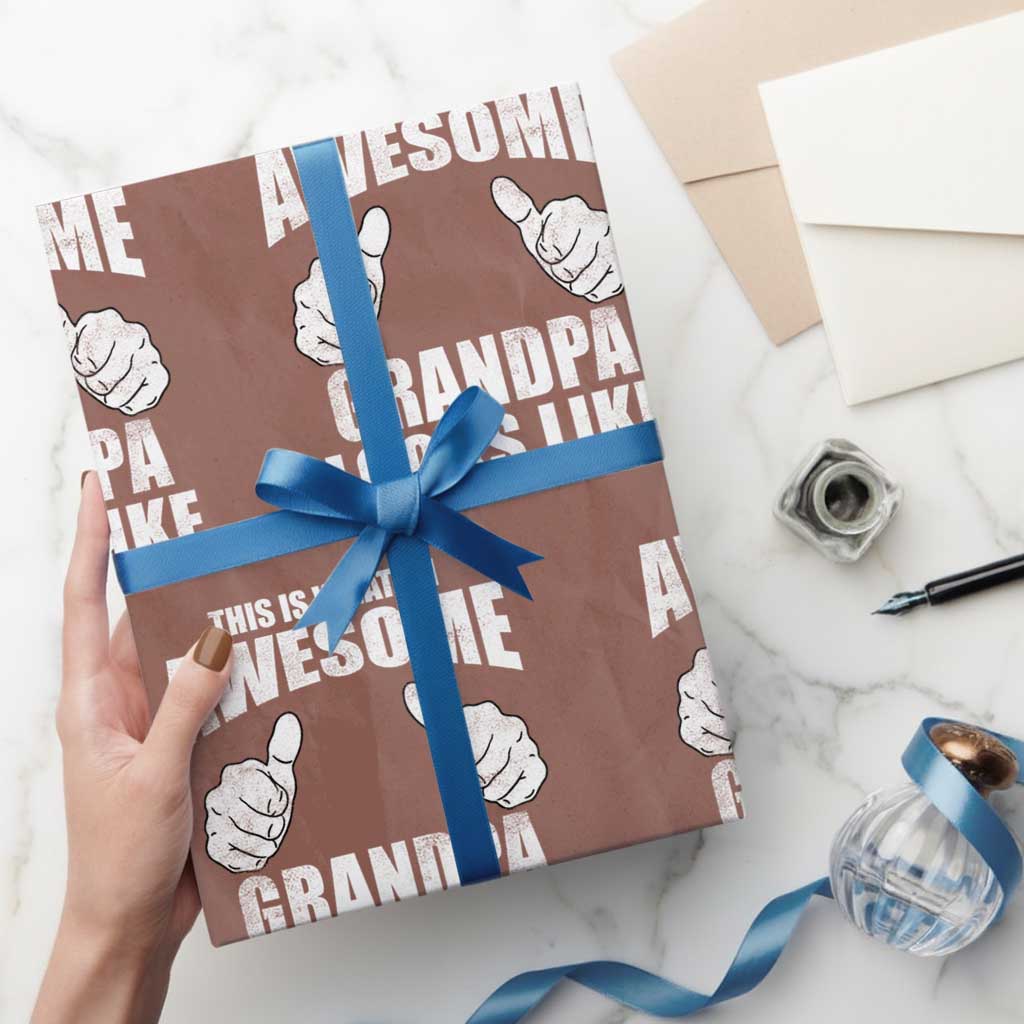 This Is What An Awesome Grandpa Looks Like Wrapping Paper Roll Funny Fathers Day Gifts