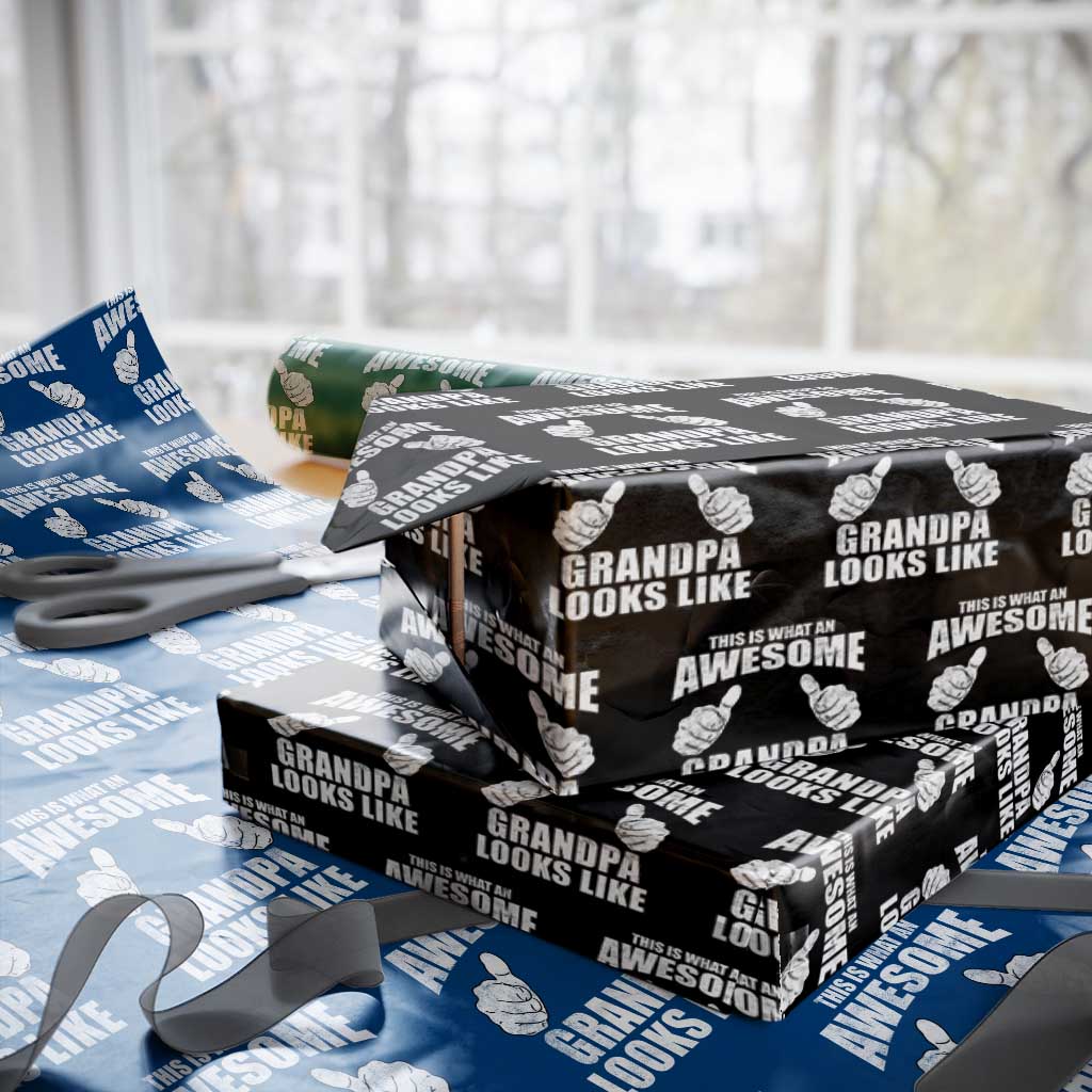 This Is What An Awesome Grandpa Looks Like Wrapping Paper Roll Funny Fathers Day Gifts