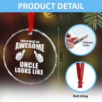 This Is What An Awesome Uncle Looks Like Crystal Glass Ornament Funny Fathers Day Gifts
