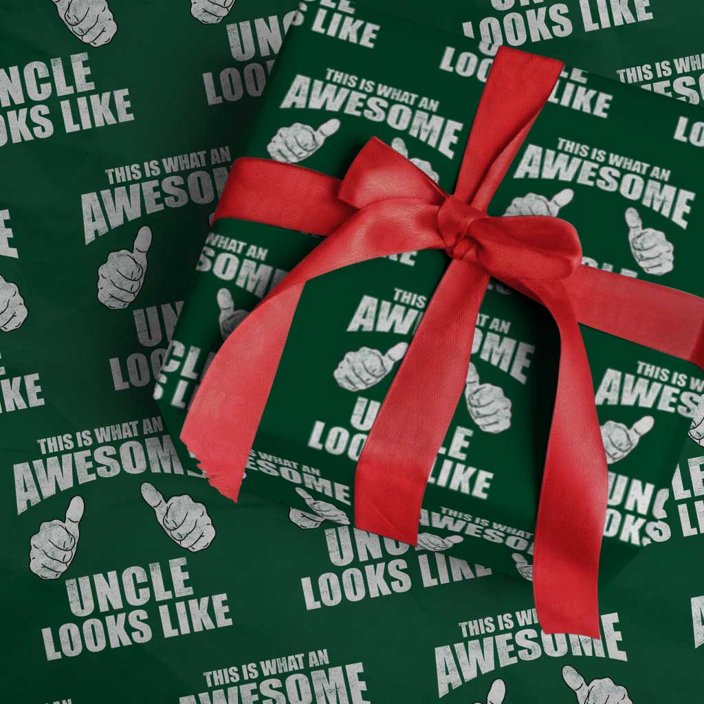 This Is What An Awesome Uncle Looks Like Wrapping Paper Roll Funny Fathers Day Gifts