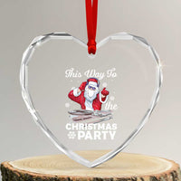 This Way to The Xmas Party Cool Santa DJ Heart Crystal Glass Ornament - Wonder Print Shop
