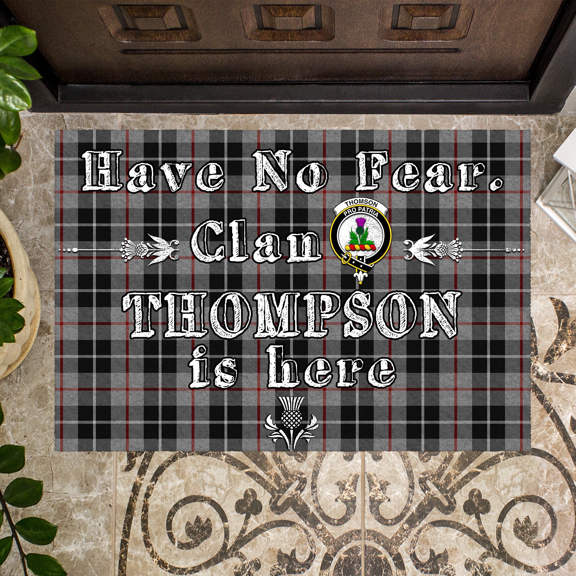 thompson-grey-clan-tartan-door-mat-family-crest-have-no-fear-tartan-door-mat