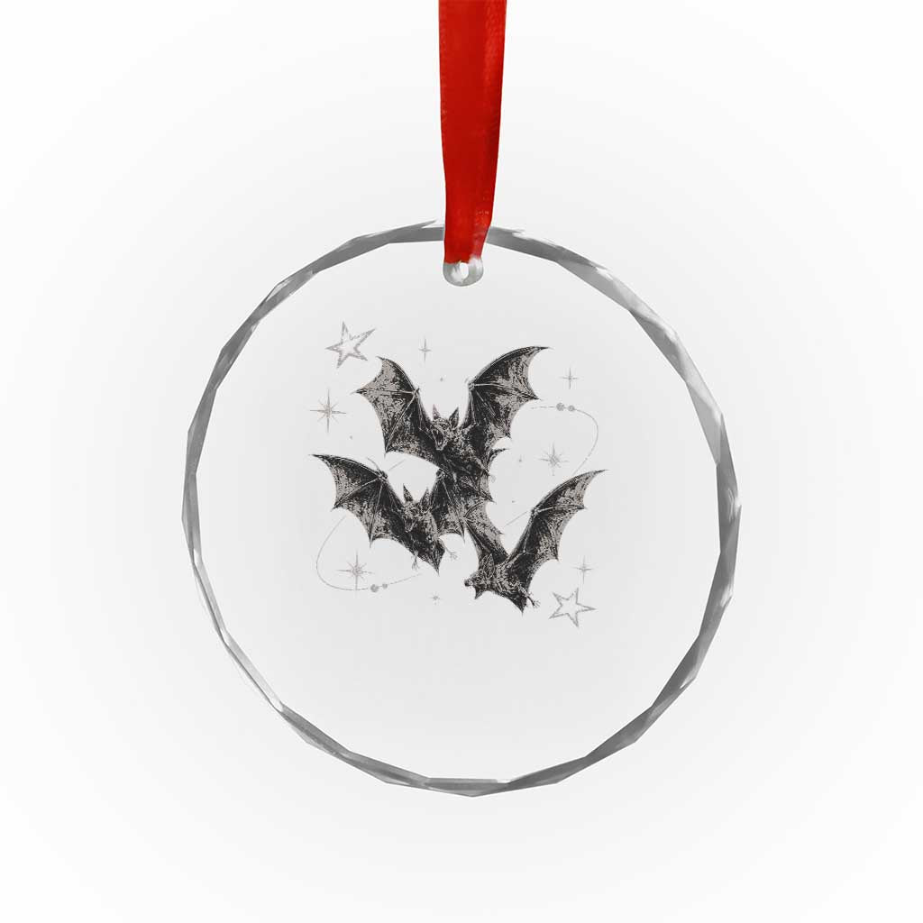 Three Bats Y2k Crystal Glass Ornament Vintage 90s Style Bat Gothic Occult Halloween Bat Graphic