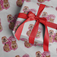 Three Hamsters Retro Graphic Wrapping Paper Roll Small Pet Lover Gift Idea