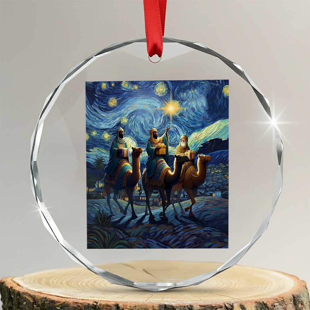 Three Kings Crystal Glass Ornament Nativity Scene Starry Night Christian Christmas - Wonder Print Shop