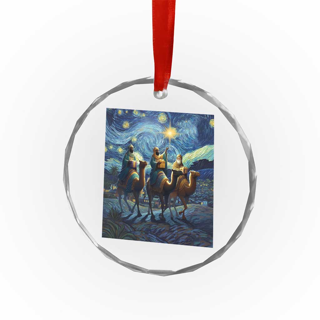 Three Kings Crystal Glass Ornament Nativity Scene Starry Night Christian Christmas - Wonder Print Shop