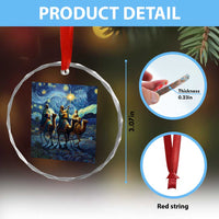 Three Kings Crystal Glass Ornament Nativity Scene Starry Night Christian Christmas - Wonder Print Shop