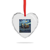 Three Kings Heart Crystal Glass Ornament Nativity Scene Starry Night Christian Christmas - Wonder Print Shop