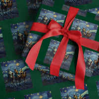 Three Kings Wrapping Paper Roll Nativity Scene Starry Night Christian Christmas - Wonder Print Shop