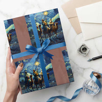 Three Kings Wrapping Paper Roll Nativity Scene Starry Night Christian Christmas - Wonder Print Shop