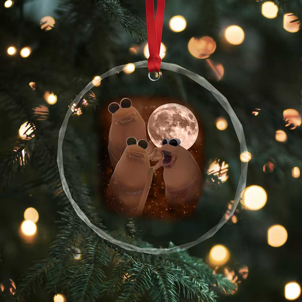 Three Marcus The Worm Moon Crystal Glass Ornament Funny Weird Cursed Meme - Wonder Print Shop