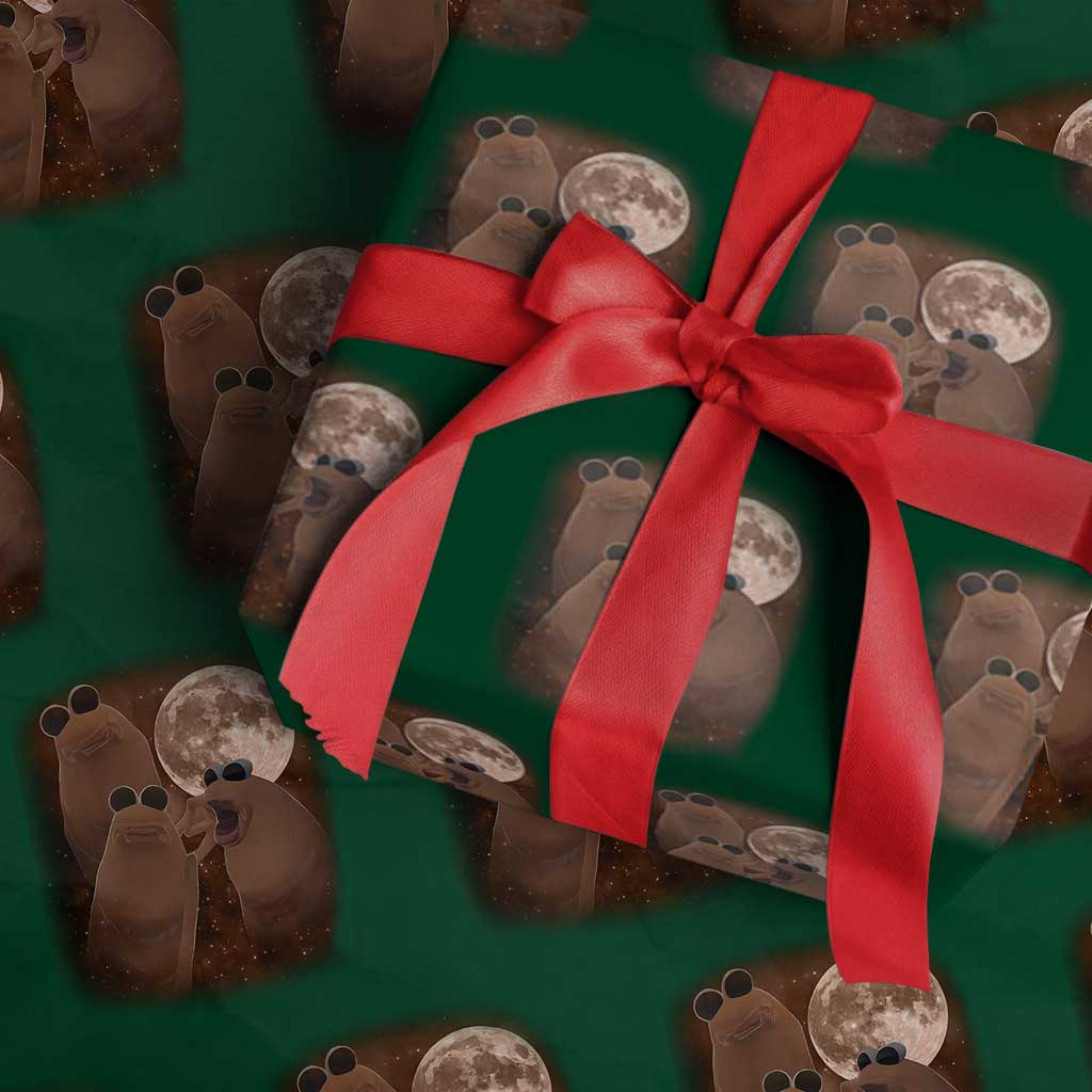Three Marcus The Worm Moon Wrapping Paper Roll Funny Weird Cursed Meme - Wonder Print Shop