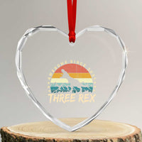 Three Rex 3rd Birthday Heart Crystal Glass Ornament 3 Years Old Dinosaur Bday Boy - Wonder Print Shop