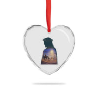 Three Wise Men Nativity Scene Heart Crystal Glass Ornament Christian Jesus Faith - Wonder Print Shop