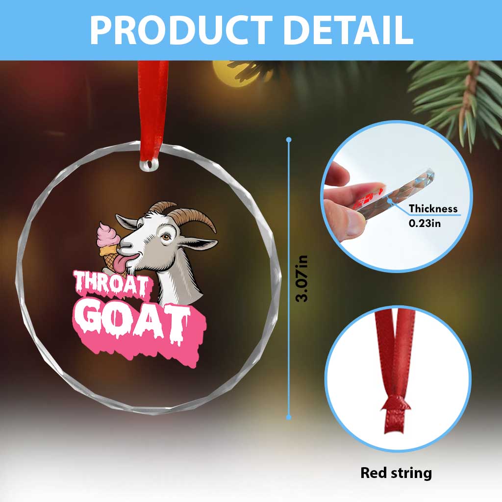 Throat Goat Crystal Glass Ornament Sarcastic Adult Humor - Wonder Print Shop