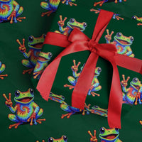 Tie-Dye Frog Peace Sign Hippie Wrapping Paper Roll Toad Trends Effect Printing - Wonder Print Shop