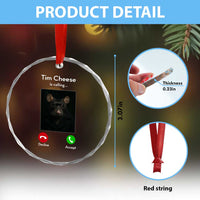 Tim Cheese Is Calling Crystal Glass Ornament Funny Decline Or Accept Meme - Wonder Print Shop