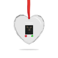 Tim Cheese Is Calling Heart Crystal Glass Ornament Funny Decline Or Accept Meme - Wonder Print Shop
