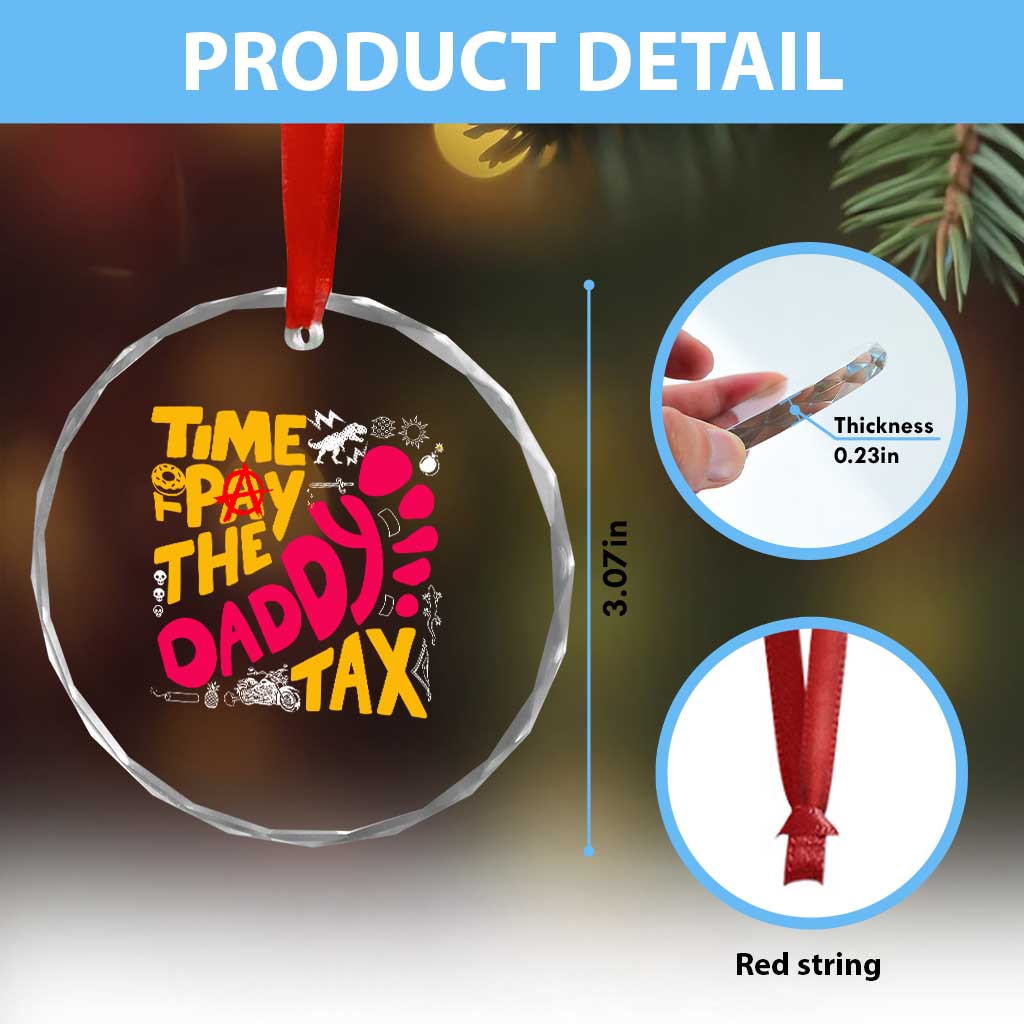 Time To Pay The Daddy Tax Crystal Glass Ornament Dungeon Gamer Dad Father’s Day