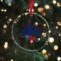 Tiny Patriot 4th of July Fireworks Crystal Glass Ornament USA Map American Flag Red White and Blue Patriotic Holiday