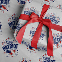 Tiny Patriot 4th of July Fireworks Wrapping Paper Roll USA Map American Flag Red White and Blue Patriotic Holiday