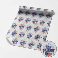 Tiny Patriot 4th of July Fireworks Wrapping Paper Roll USA Map American Flag Red White and Blue Patriotic Holiday