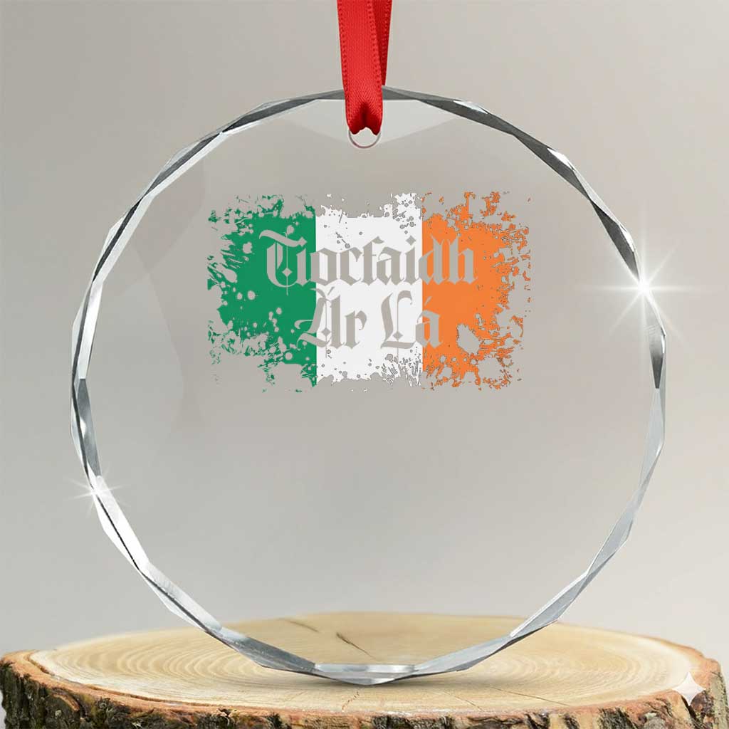 Tiocfaidh Ar La Crystal Glass Ornament Vintage Irish Ireland Flag - Wonder Print Shop