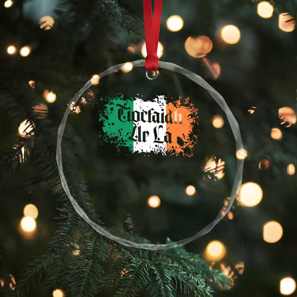 Tiocfaidh Ar La Crystal Glass Ornament Vintage Irish Ireland Flag - Wonder Print Shop