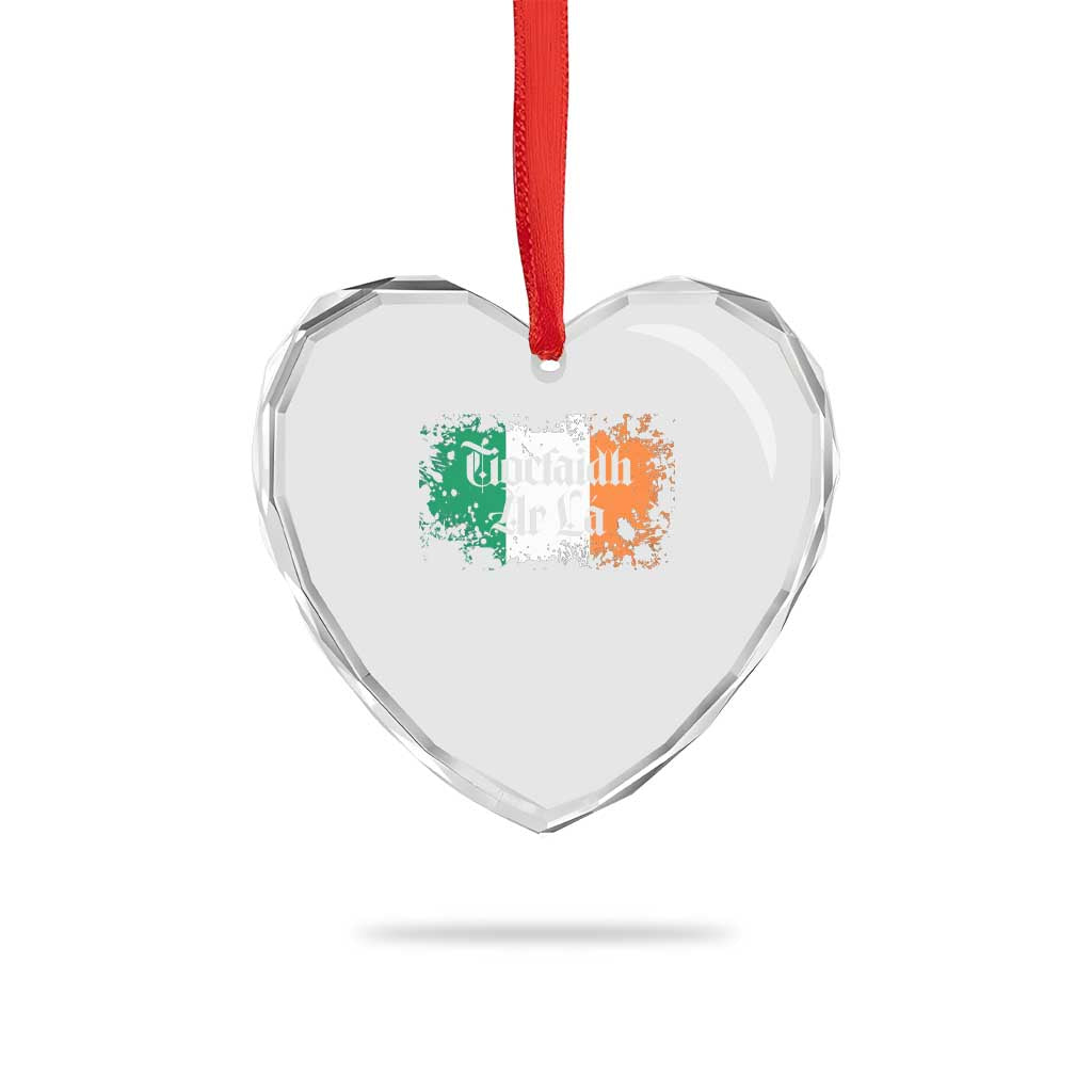 Tiocfaidh Ar La Heart Crystal Glass Ornament Vintage Irish Ireland Flag - Wonder Print Shop