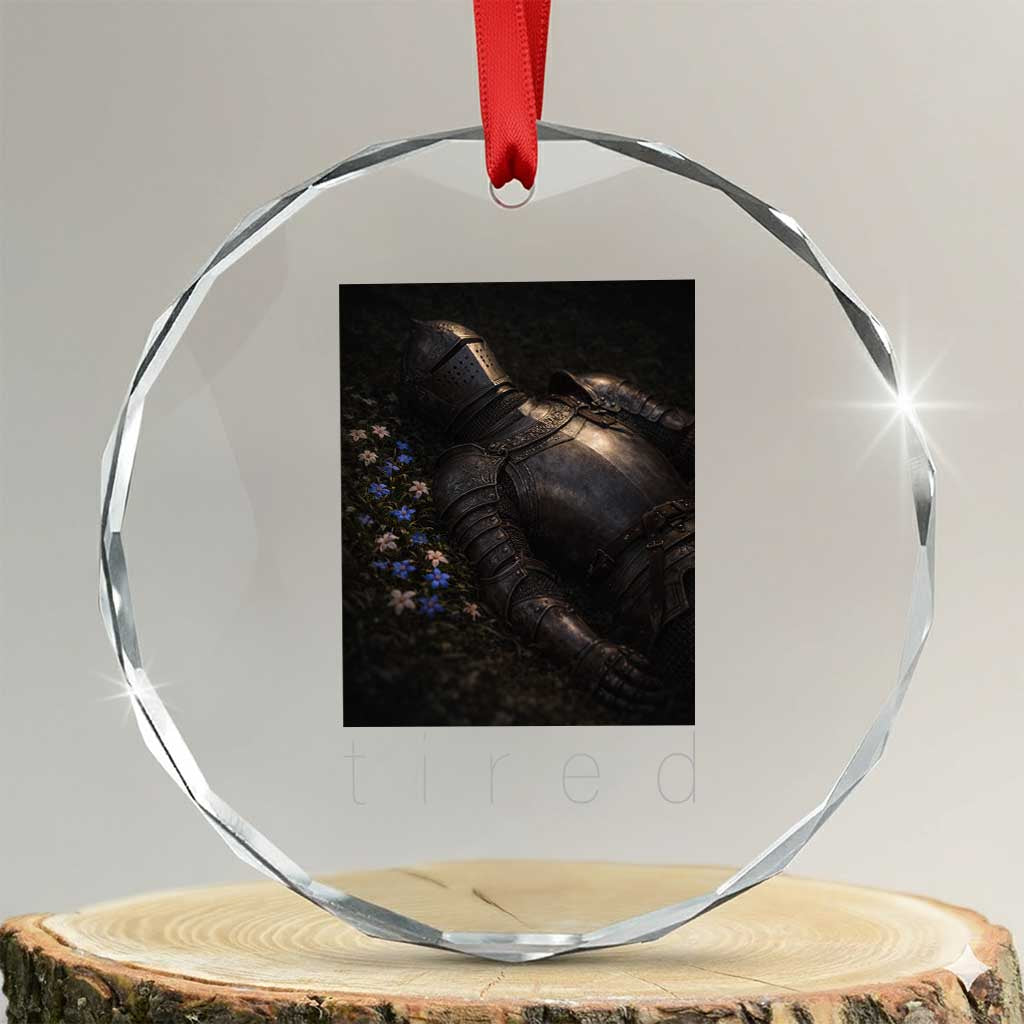 Tired Knight Crystal Glass Ornament Gothic Medieval Fantasy - Wonder Print Shop
