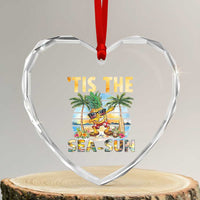 Tis The Sea Sun Heart Crystal Glass Ornament Dabbing Pineapple Summer Vacation Gift