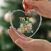 Tis The Sea Sun Heart Crystal Glass Ornament Dabbing Pineapple Summer Vacation Gift