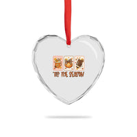 Tis The Season Fall Thanksgiving Heart Crystal Glass Ornament American Football Pumpkin Postage Stamps - Wonder Print Shop