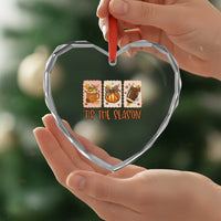 Tis The Season Fall Thanksgiving Heart Crystal Glass Ornament American Football Pumpkin Postage Stamps - Wonder Print Shop