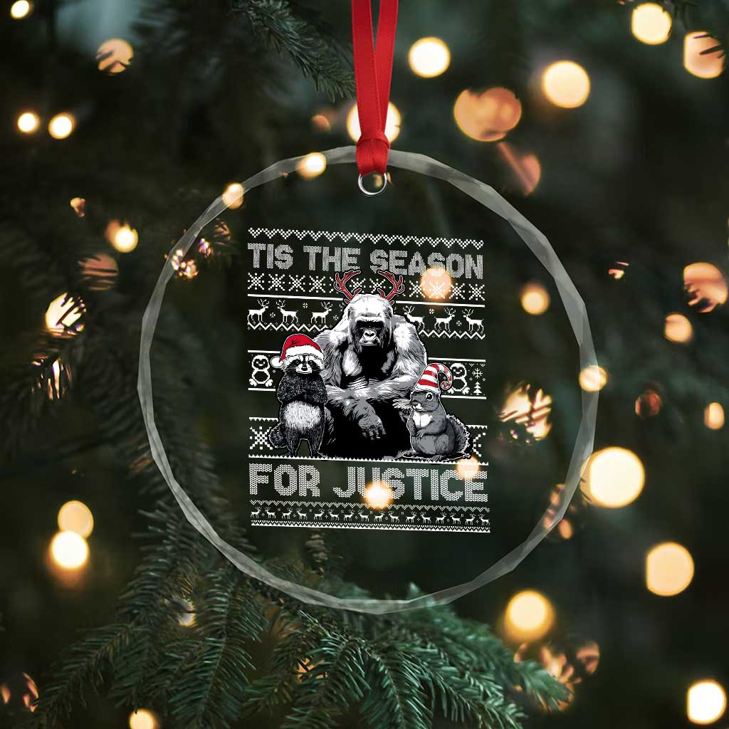 Tis The Season For Justice Crystal Glass Ornament Harambe Peanut Fred Xmas TS11