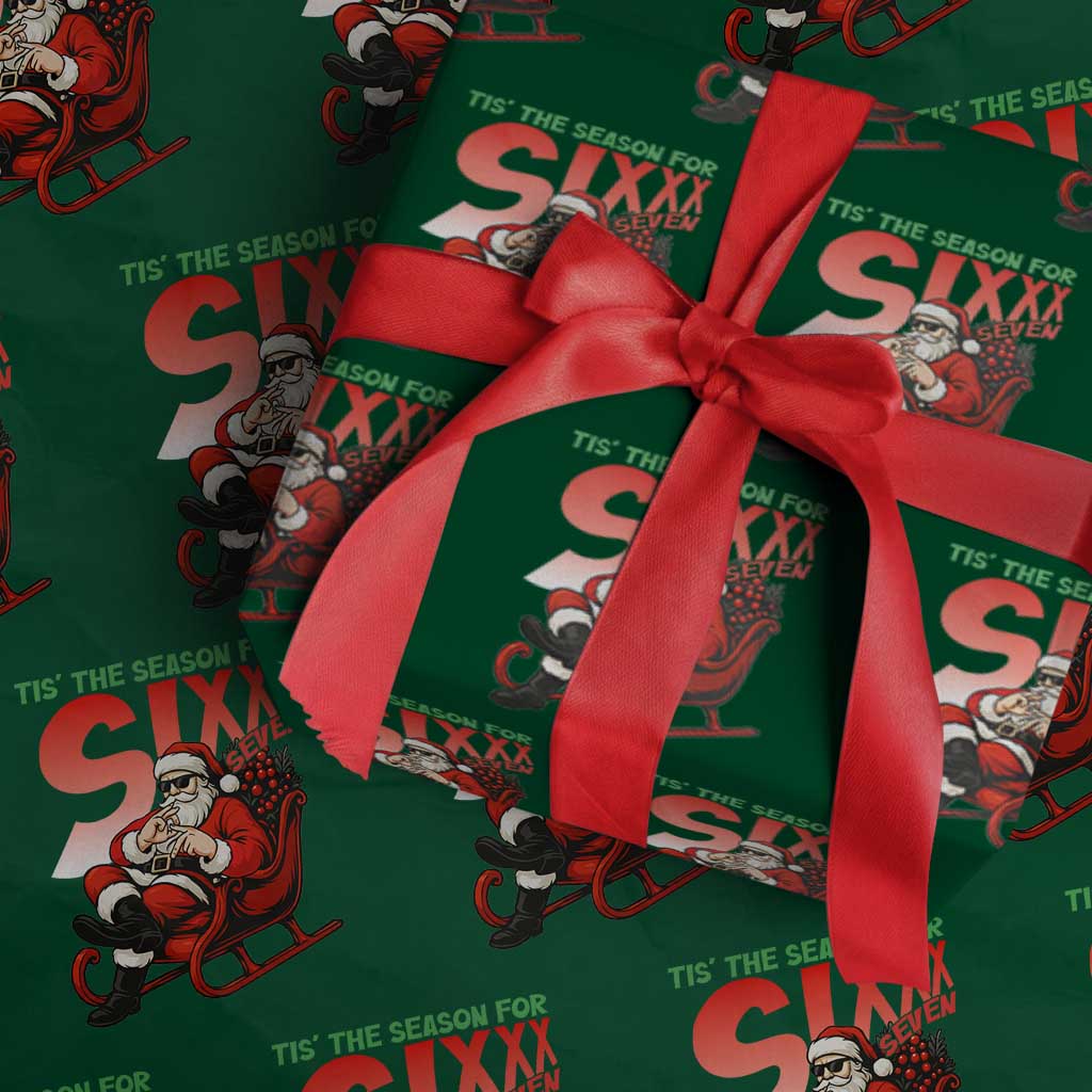 Tis The Season For Sixx Seven Meme Wrapping Paper Roll Funny Trendy Xmas Party Gift - Wonder Print Shop