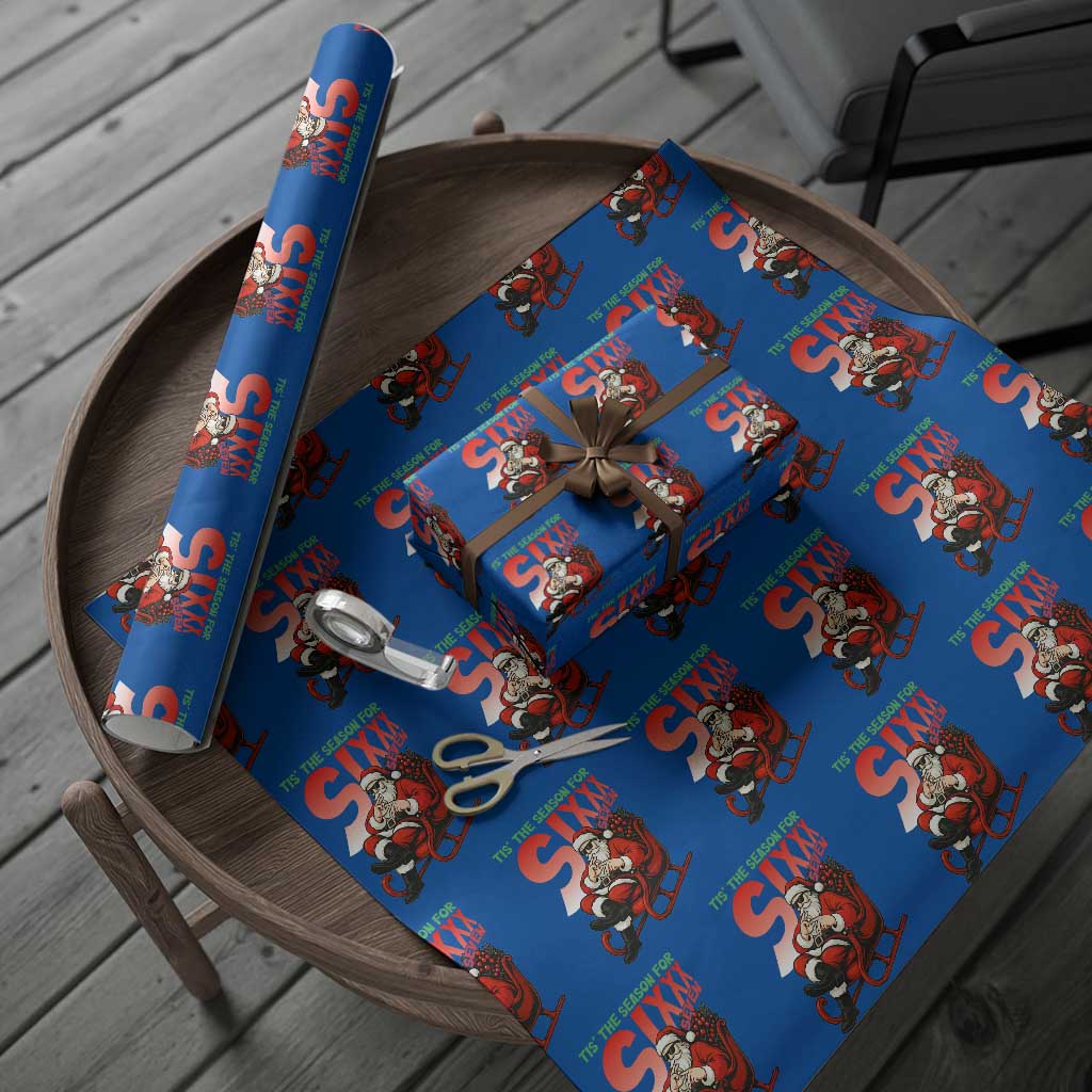 Tis The Season For Sixx Seven Meme Wrapping Paper Roll Funny Trendy Xmas Party Gift - Wonder Print Shop