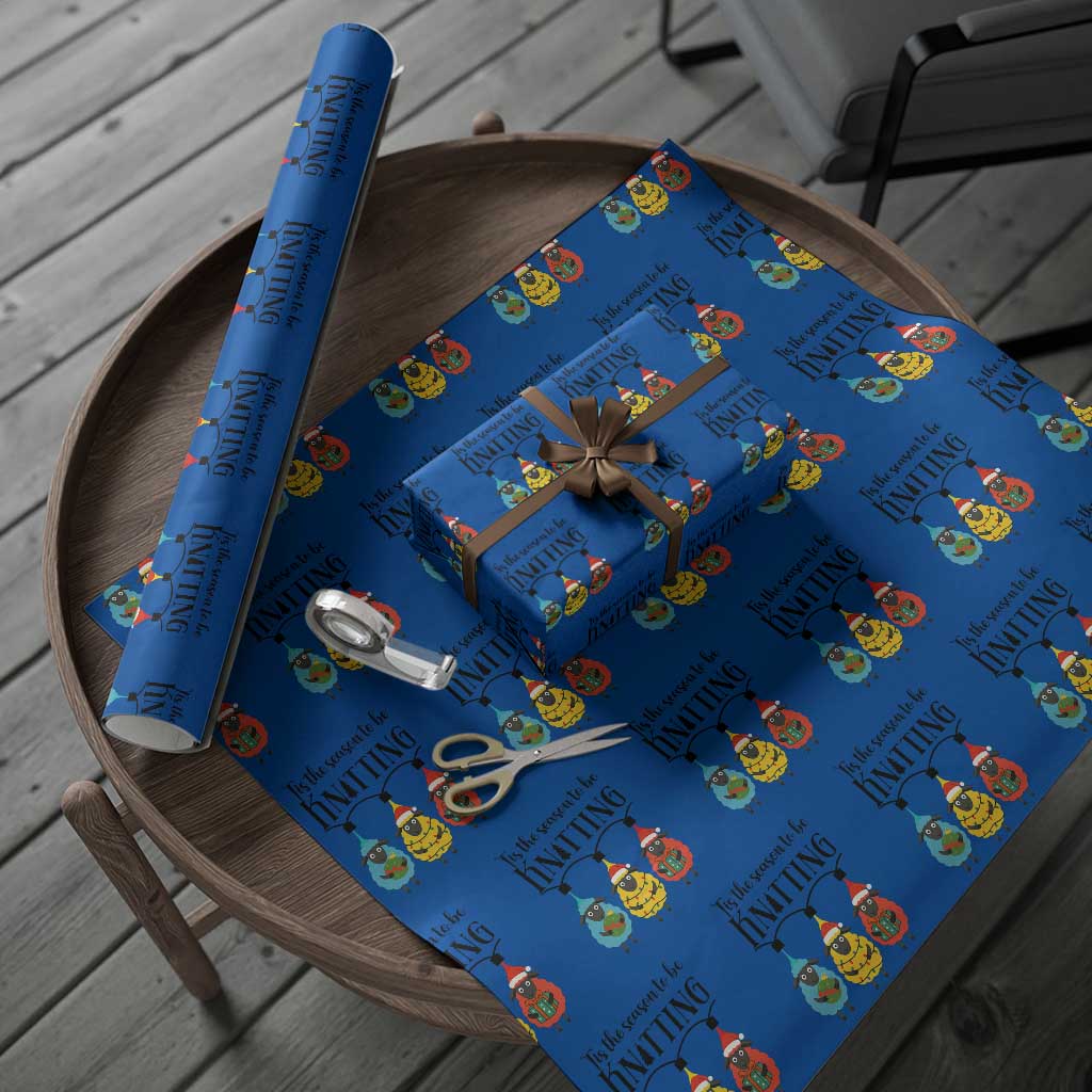 Tis The Season To Be Knitting Wrapping Paper Roll Xmas Gift - Wonder Print Shop