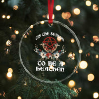 Tis The Season To Be The Heathen Crystal Glass Ornament Pagan Christmas Yule Holiday Pentagram - Wonder Print Shop