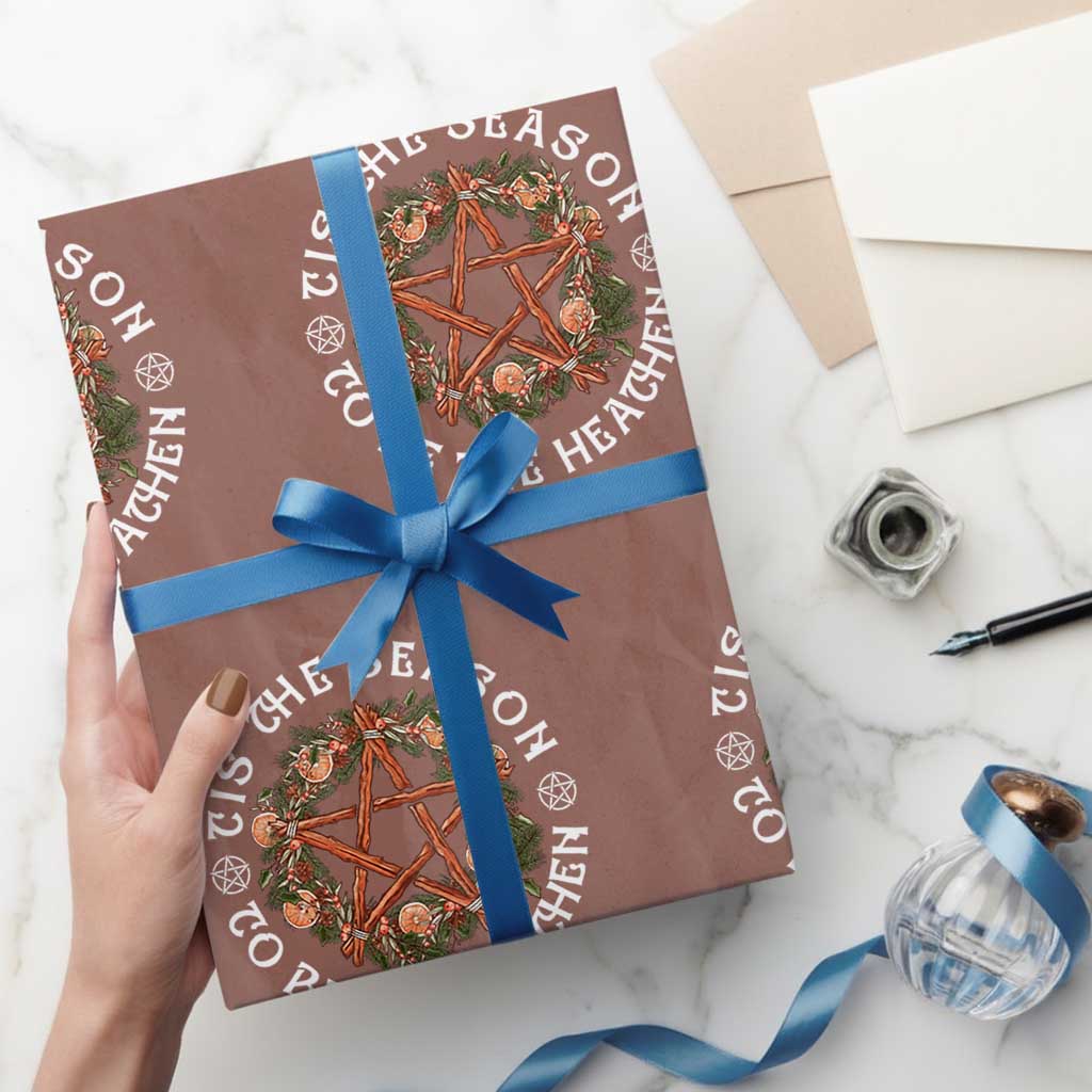 Tis The Season To Be The Heathen Wrapping Paper Roll Pagan Christmas Yule Holiday - Wonder Print Shop